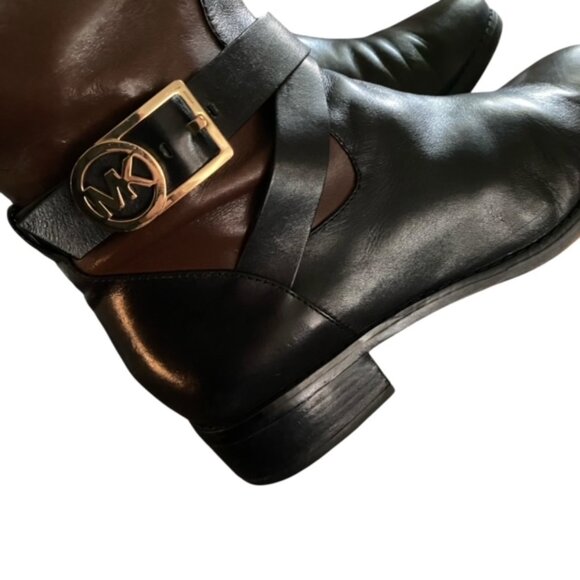 Michael Kors Bryce Two Tone Riding Boots 7.5 - Picture 3 of 7